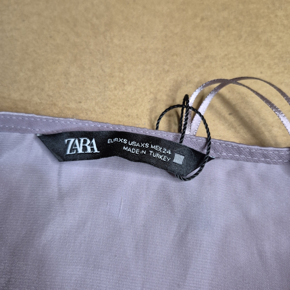 Zara Lavender Satin Blouse - Picture 2 of 8